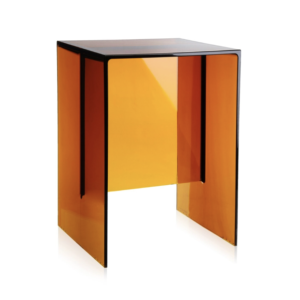 Angle view image of Max-Beam small stool by Kartell in Amber