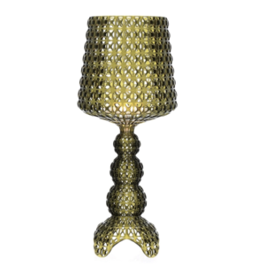 Close-up detail Mini Kabuki Table Lamp by Kartell in Transparent Green
