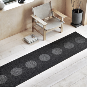 Area Runner Rug with Vera 2.0 Pappelina Area Rug in colour Black with Black Metallic