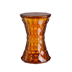 Kartell Stone small table or Stool in transparent Amber polycarbonate