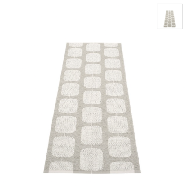 STEN area rug by Pappelina in Dark Linen and Vanilla