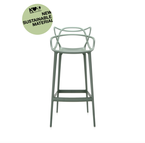 Masters Stool by Kartell in Sage Green designed by Philippe Stark