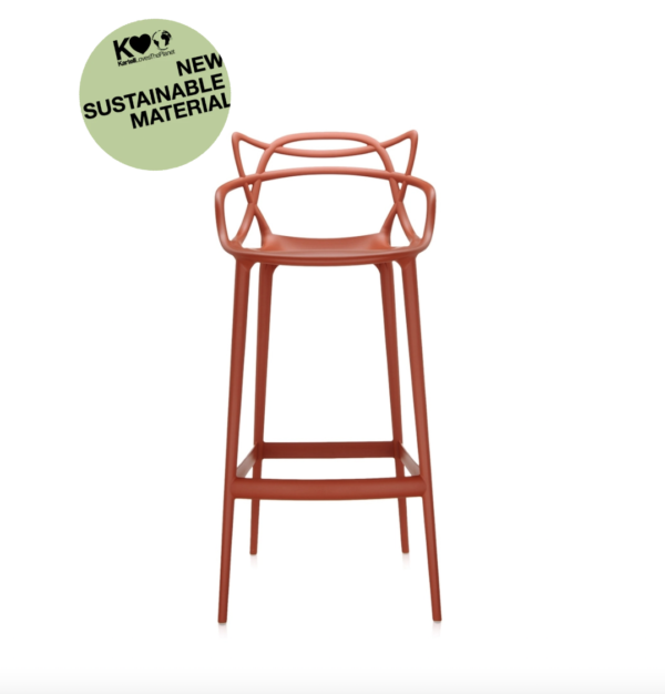 Masters Stool by Kartell in Rusty Orange designed by Philippe Stark