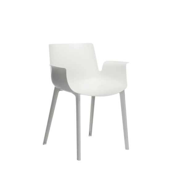 Piuma Chair By Kartell in White. Side View