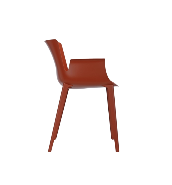Piuma Chair By Kartell in Rusty Orange. Side View