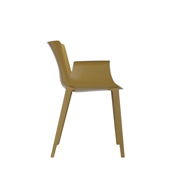 Piuma Chair By Kartell in Mustard. Side View