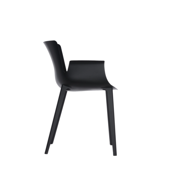 Piuma Chair By Kartell in Black. Side View Photo.